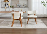 GOMYWAY Mid-Century Modern Dining Chairs Set of 2, Upholstered Mid-Back Armless Padded Side Chairs W2678P512591