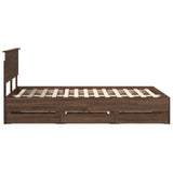 Bed Frame with Drawer Brown Oak 120 x 190 cm Engineer Wood 3410734