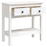 Console Table White 75x35x75 cm Solid Wood Pine 814620