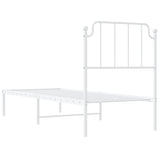 Metal Bed Frame without Mattress with Headboard White 80x200cm 373927