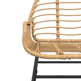 5 Piece Garden Dining Set Brown Poly Rattan Glass 3334544