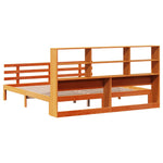 ZNTS Bookcase Bed without Mattress Wax Brown 180x200 cm Super King Solid Wood Pine 3322778