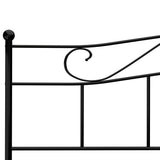 284529 Bed Frame without Mattress Black Metal 200x200 cm