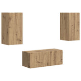 TV Cabinet Set Wall-mounted 2 pcs Artisan Oak Engineered Wood 3408969