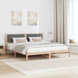 Bed Frame with Headboard Dark Grey 200 x 200 cm Solid Pine Wood 3394229