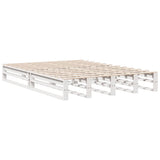 Bookcase Bed without Mattress White 150x200 cm King Size Solid Wood Pine 3323963