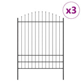 Garden Fence Grey 510 x 200 cm Powder-Coated Steel 3360105