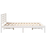 Bed Frame with Headboard White 120 x 200 cm Solid Pine Wood 872291