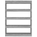 Book Cabinet/Room Divider Grey Sonoma 100x30x135 cm 813636