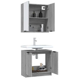 2 Piece Bathroom Cabinet Set Grey Sonoma Engineered Wood 3115866