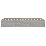Bed Frame with Drawers without Mattress Grey Sonoma 120x200 cm 3207285