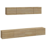 4 Piece TV Cabinet Set Sonoma Oak Engineered Wood 3114528