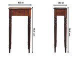 Solid Wood Chestnut Turned Leg Writing Desk, 1 Drawer, Dark Brown B2743P403471
