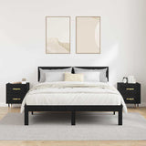 Bedside Cabinet with Drawer 2 pcs Black Oak 40 x 35 x 47.5 cm 881982