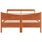 Bed Frame with Headboard Wax Brown 120x200 cm Solid Wood Pine 3307049