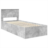 Bed Frame Concrete Grey 100 x 200 cm Engineered Wood 3408700