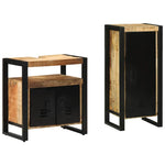 Bathroom Furniture Set with Shelf 2 pcs Brown Solid Mango Wood 3305608