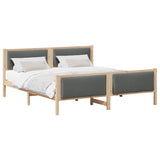 Bed Frame with Headboard Dark Grey 200 x 200 cm Fabric 3394244