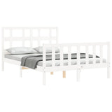 Bed Frame without Mattress White Small Double Solid Wood Pine 3192982