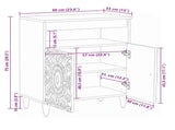 Sideboard with Storage White 60 x 33.5 x 75 cm Solid Mango Wood 4018393