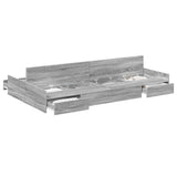 Storage Bed Frame Grey sonoma 120 x 200 cm Engineered wood 3335306