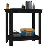 Work Bench Black 80x50x80 cm Solid Wood Pine 822500