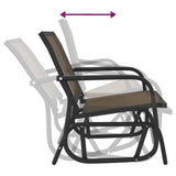 Garden Glider Chairs 2 pcs Brown 61x76x87 cm Textilene&Steel 362713