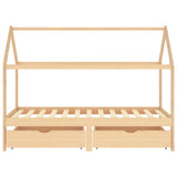 Kids Bed Frame with Drawers Solid Pine Wood 90x200 cm 322138