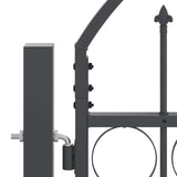 Garden Fence Gate with Arched Top Grey 500 x 75 cm Steel 42008958