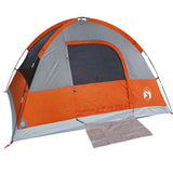 Camping Tent Dome 3-Person Grey and Orange Waterproof 94697