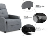 Fabric With 6-Point Massage Heating Function Recliner Light Gray 29055265