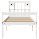 Bookcase Bed without Mattress White 90x190 cm Single Solid Wood Pine 3322042