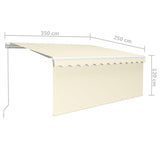 Manual Retractable Awning with Blind 3.5x2.5m Cream 3069277