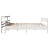 Bed Frame without Mattress White 200x200 cm Solid Wood Pine 3306175