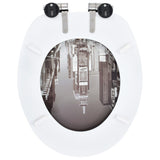 WC Toilet Seats 2 pcs with Soft Close Lids MDF New York Design 277000