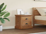 Bedside Table Natural 40 x 30 x 50 cm Solid Teak Wood 42017950