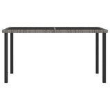 Outdoor Dining Set Grey Poly rattan, powder-coated steel, glass 3100404
