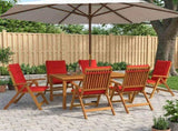 7-Piece Garden Dining Set Natural Solid Acacia Wood 3434582