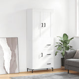 Highboard White 69.5x34x180 cm Engineered Wood 3199809