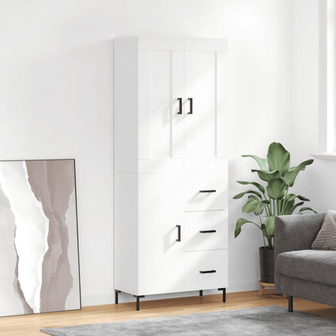 Highboard White 69.5x34x180 cm Engineered Wood 3199809