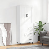Highboard White 69.5x34x180 cm Engineered Wood 3199809