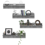 Wall Shelf 4 pcs Concrete Grey 80x11.5x18 cm Engineered Wood 807342