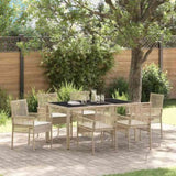 Garden Dining Set 7 pcs Beige Poly rattan 3334890