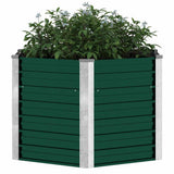 Garden Raised Bed Galvanised Steel 129x129x77 cm Green 44857
