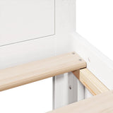 Bed Frame without Mattress with Headboard White 135x190 cm Double Solid Wood Pine 3308781
