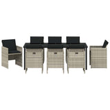 Garden Dining Set 9 pcs Light Grey Poly Rattan 3380612
