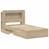 Bed Frame with Storage Sonoma Oak 100 x 200 cm Engineered Wood 3433828