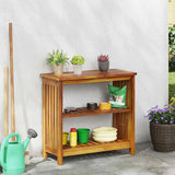 Garden Cabinet Natural 75 x 35 x 70cm Solid Acacia Wood 42001362