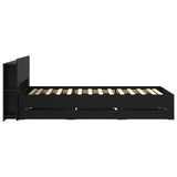 Bed Frame with Storage Black 90 x 190 cm Engineered Wood 3433919
