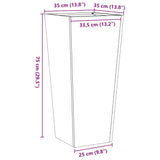 ZNTS Garden Planter White 35x35x75 cm Steel 851082